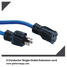 3 Conductor Single Outlet Extension Cord